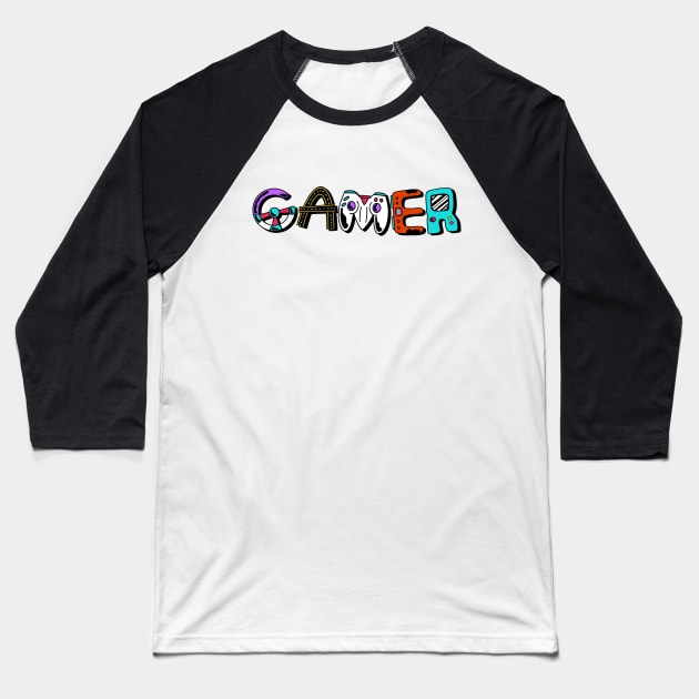 Gamer Baseball T-Shirt by LR_Collections